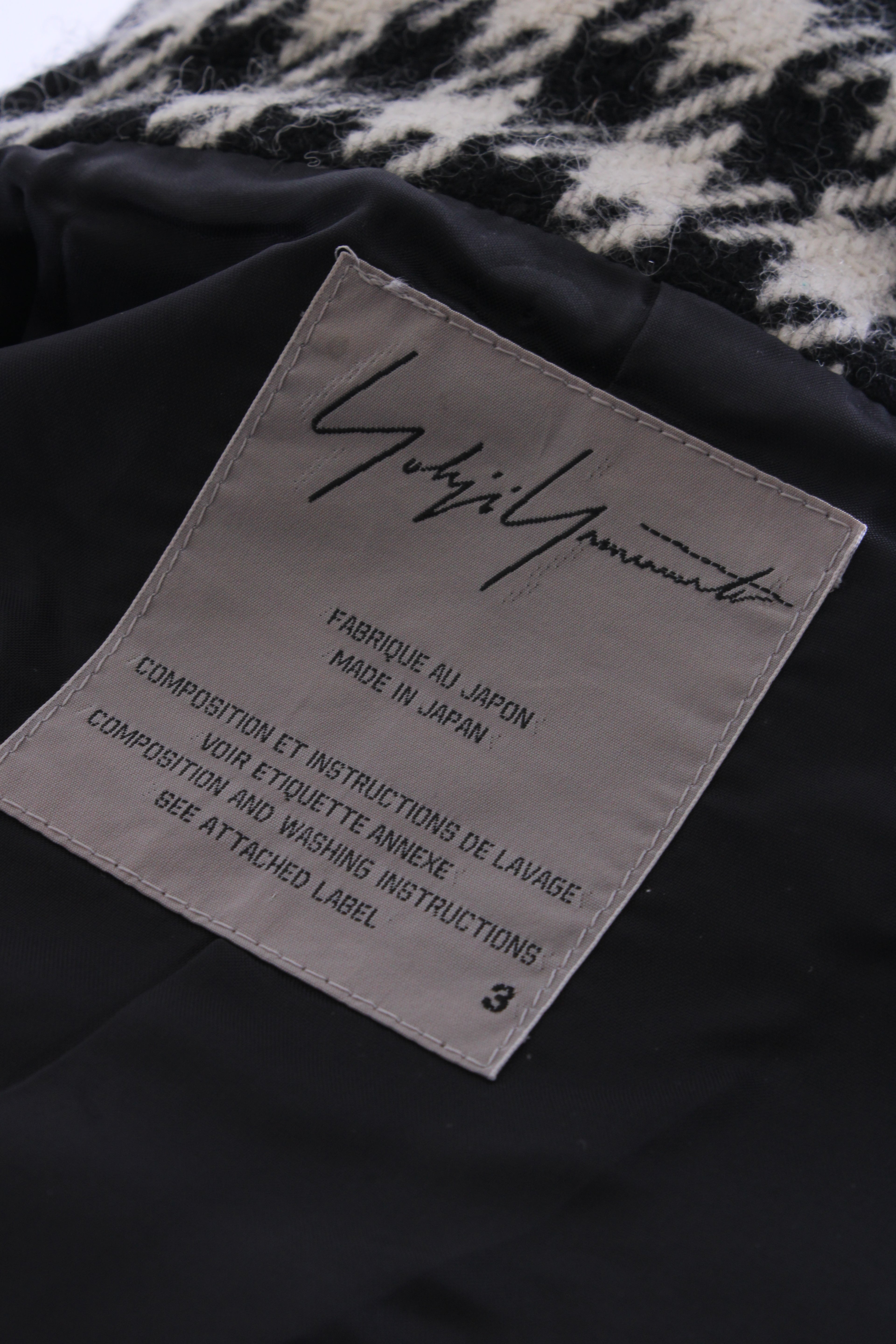 Yohji Yamamoto Houndstooth Jacket Black/ White M