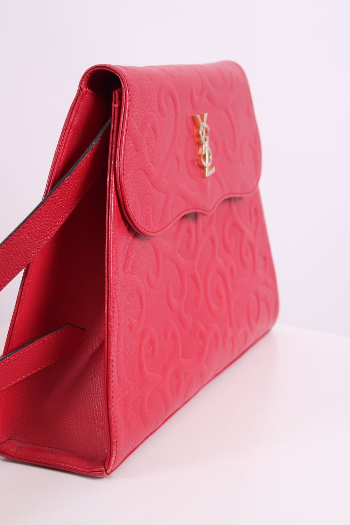 Yves Saint Laurent Vintage Arabesque Shoulder Bag Red