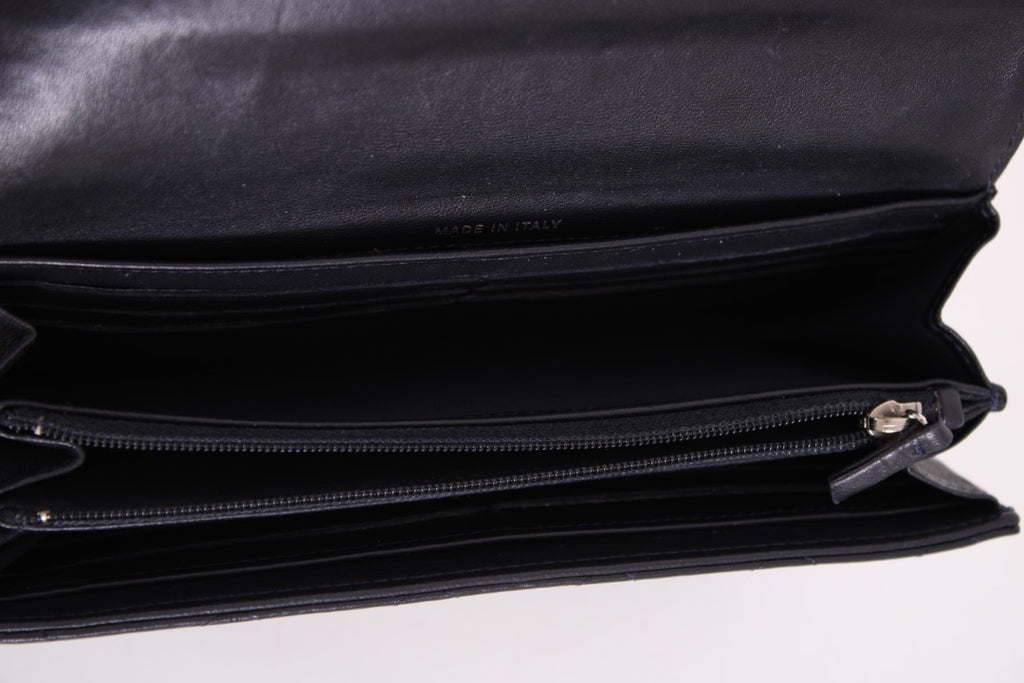 Chanel Lamb Skin long Purse Navy
