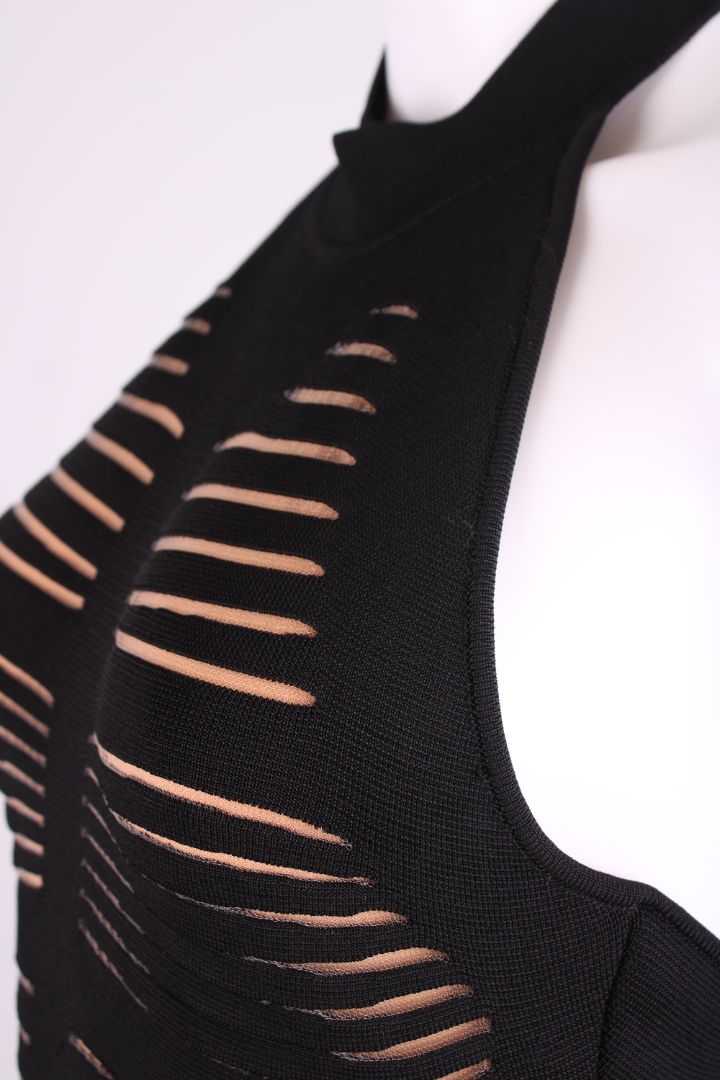 Balmin Halter Neck Bodycon Dress Black 6