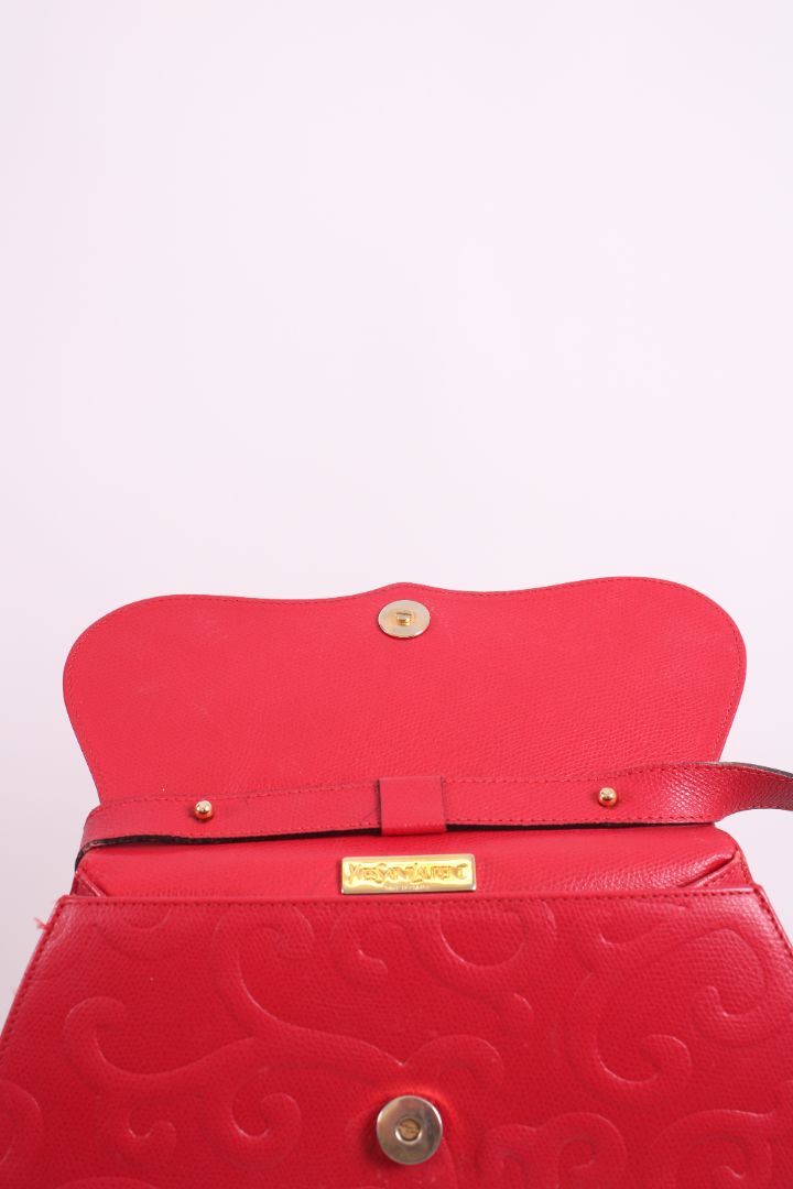 Yves Saint Laurent Vintage Arabesque Shoulder Bag Red