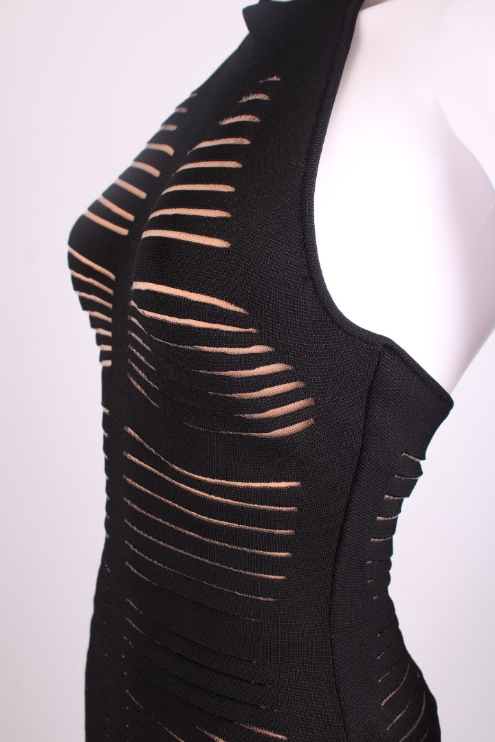 Balmin Halter Neck Bodycon Dress Black 6