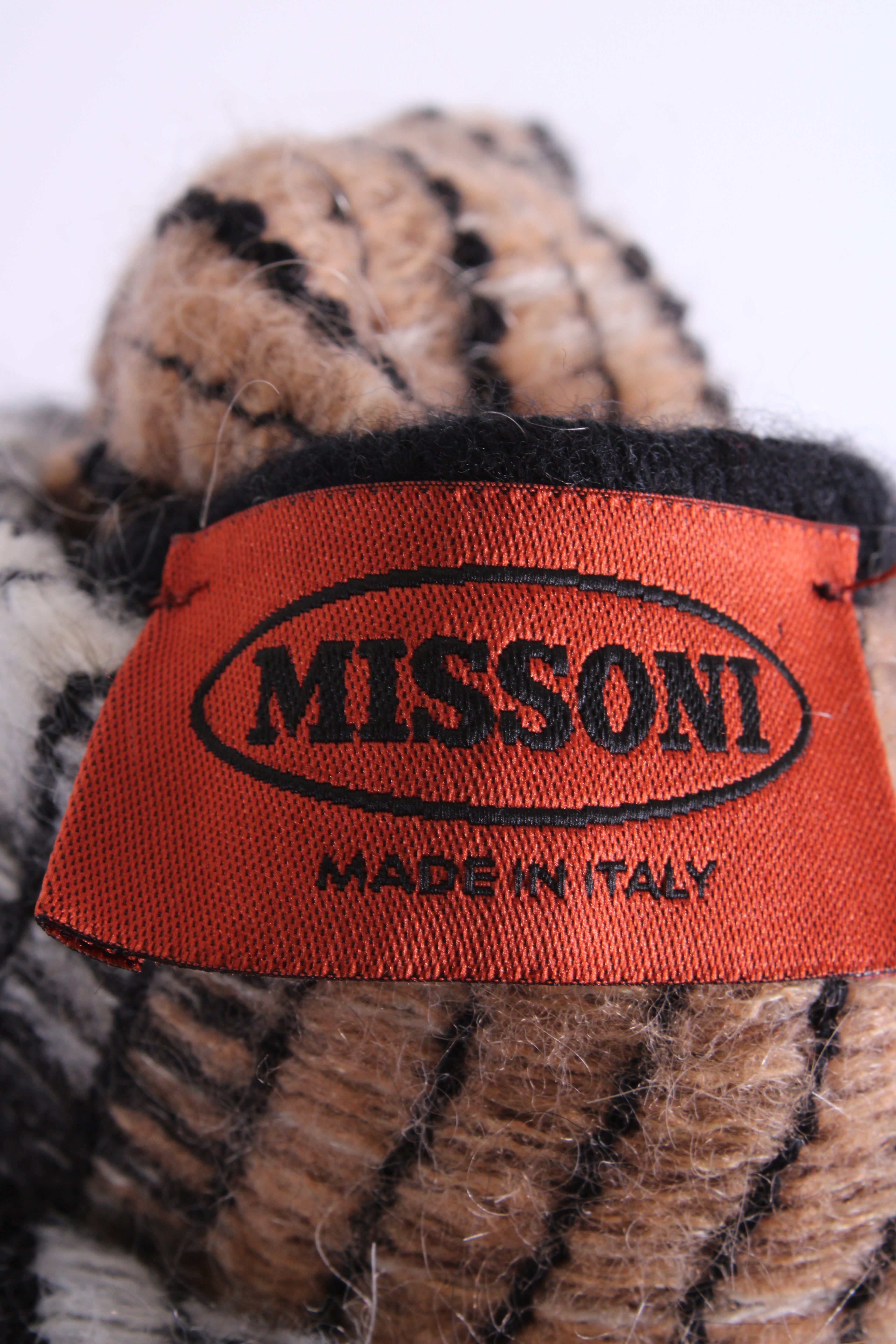 Missoni Poncho knitted brown/black patterend One Size