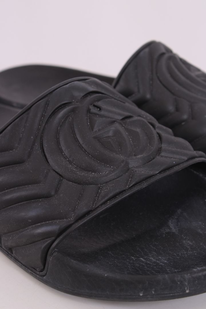 Gucci GG Rubber Sliders Black 7