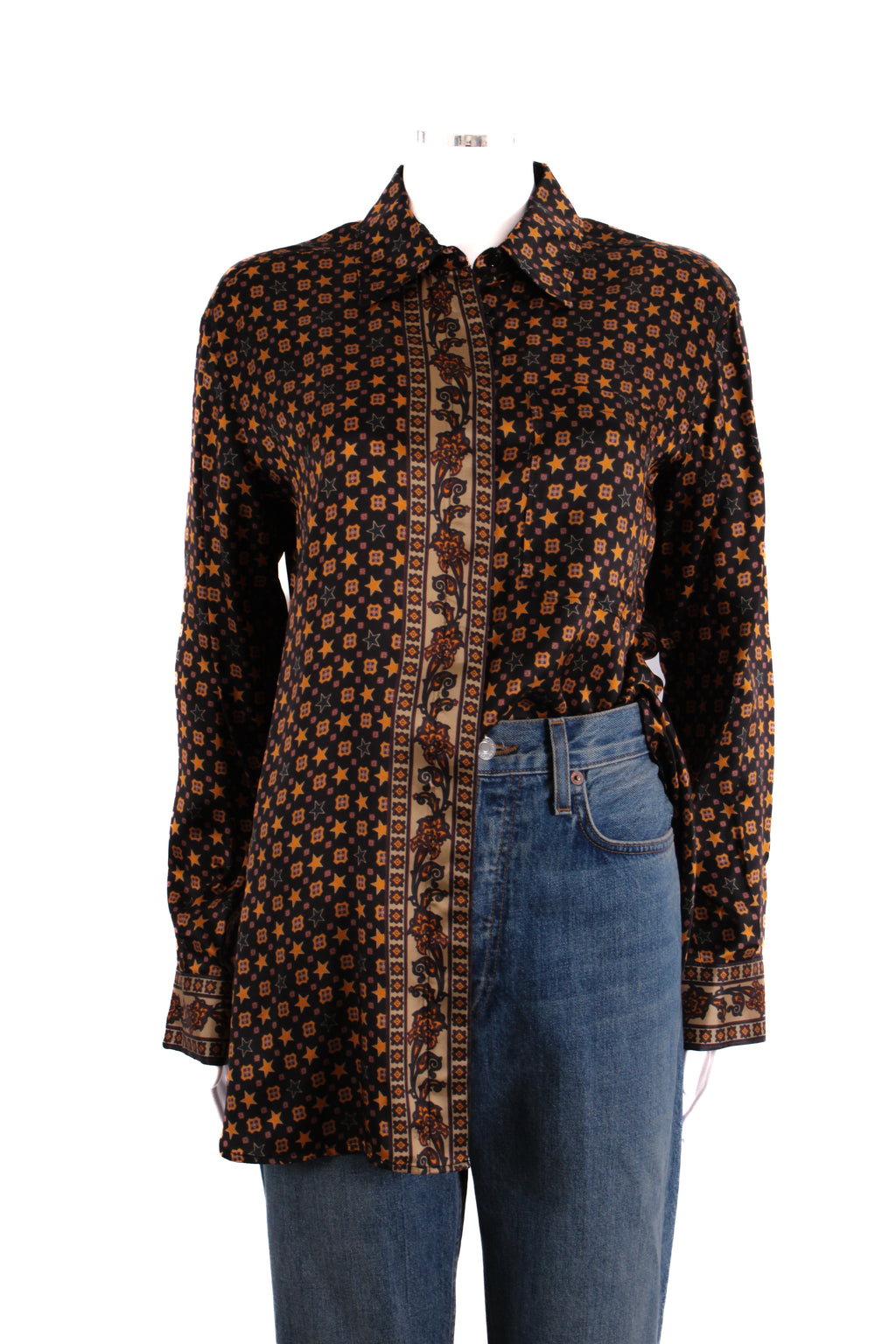 Sandro L/S Star Shirt Black/ Mustard M