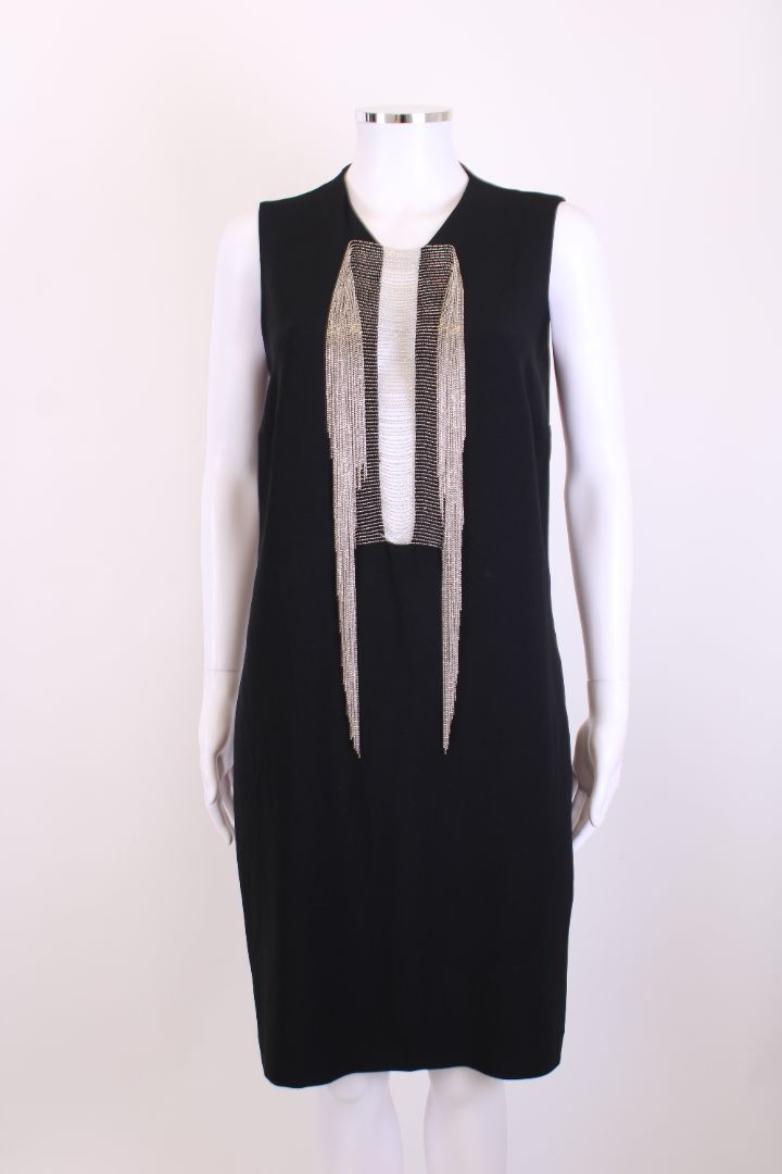 Stella McCartney S/S Chain Fringe Front Dress Black 10