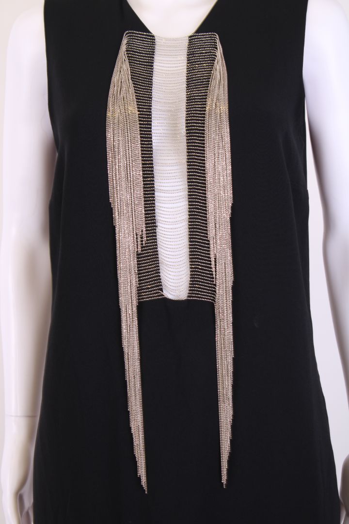 Stella McCartney S/S Chain Fringe Front Dress Black 10