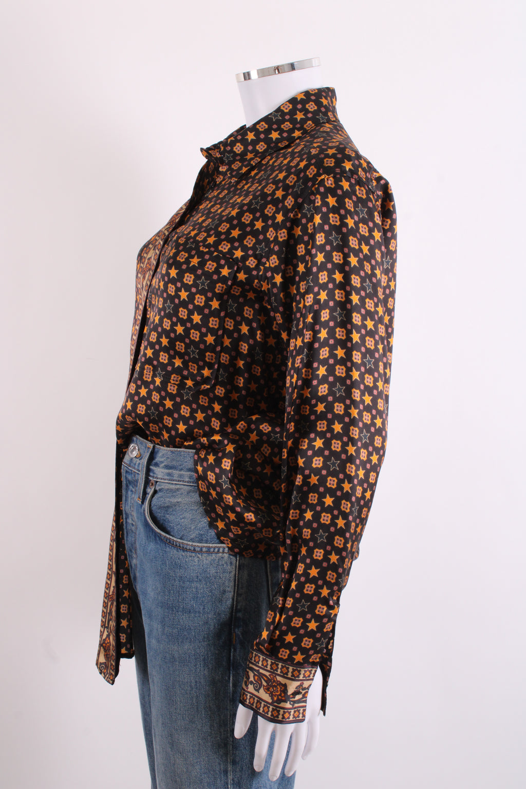 Sandro L/S Star Shirt Black/ Mustard M
