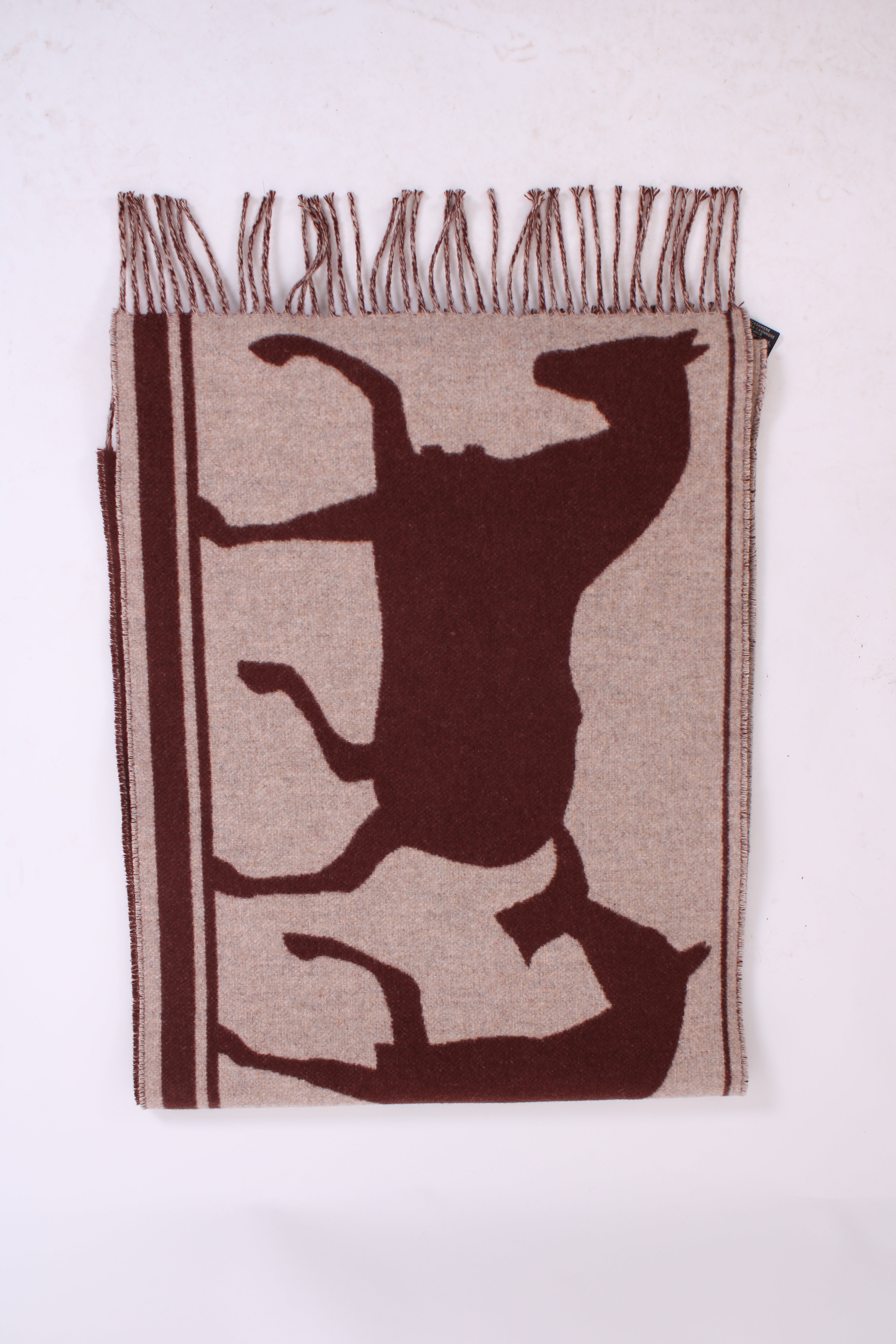 Hermes Casaque Tete a Queue Scarf Cacao / Beige Chiné
