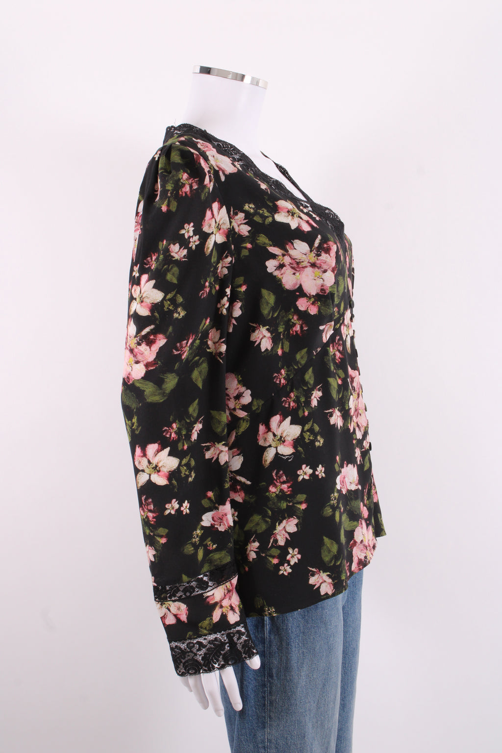 Erdem Floral Blouse Black/ Pink 16