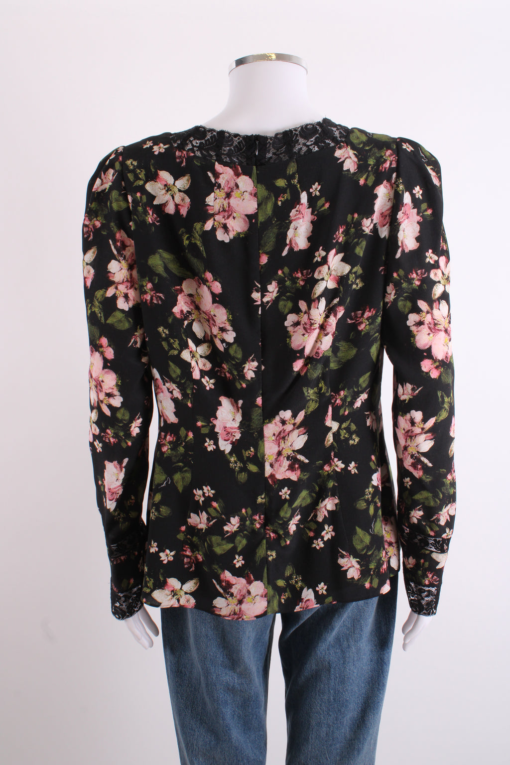 Erdem Floral Blouse Black/ Pink 16