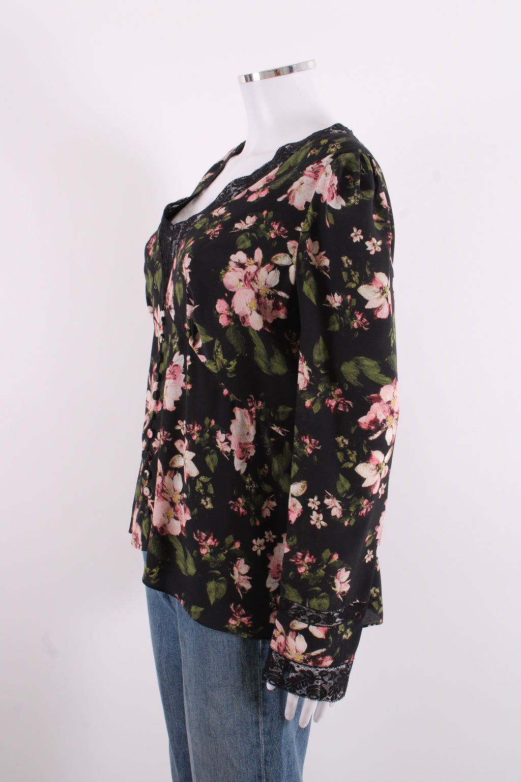 Erdem Floral Blouse Black/ Pink 16