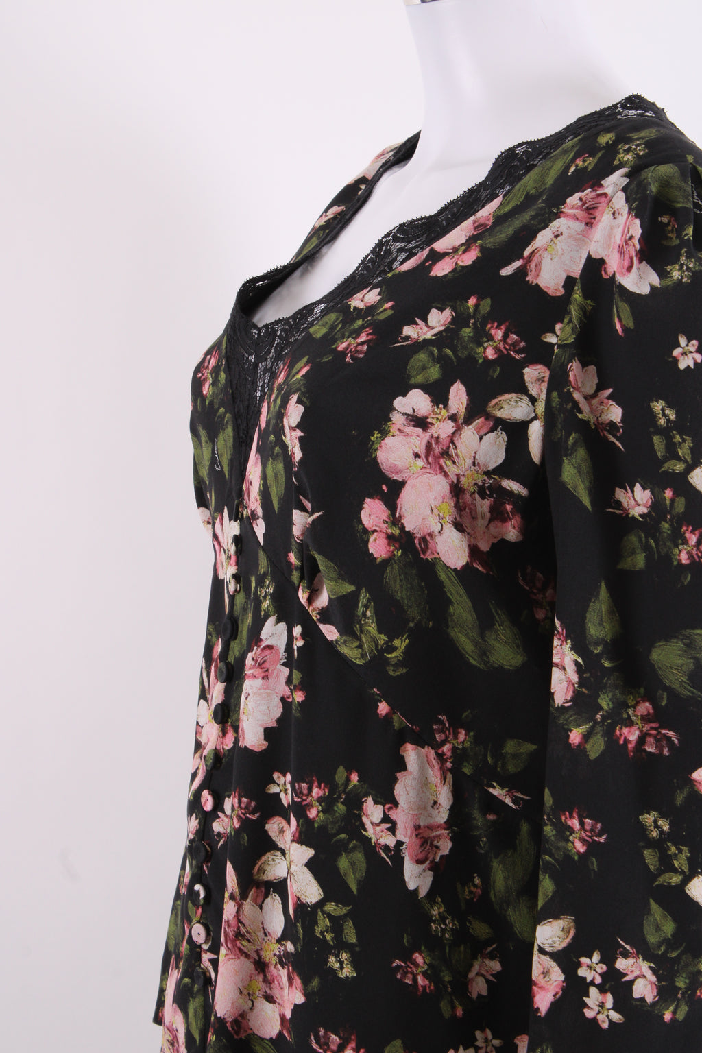 Erdem Floral Blouse Black/ Pink 16