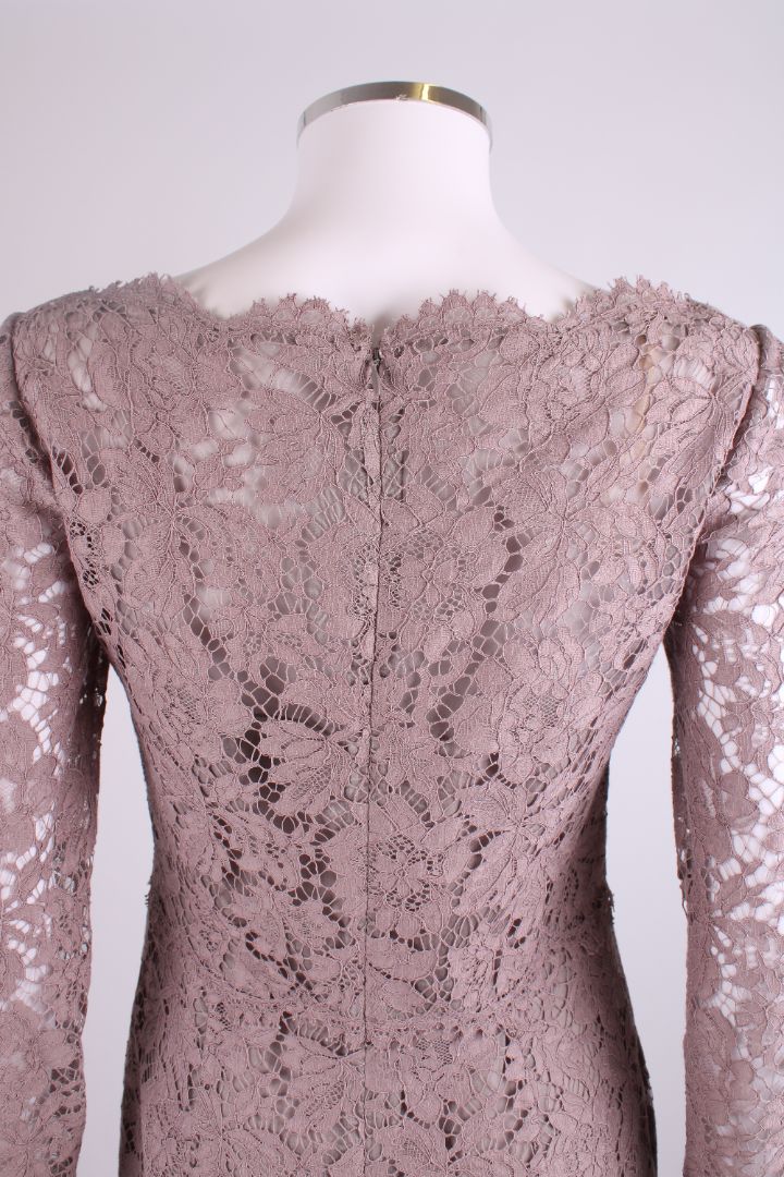 Valentino L/S Lace Dress Taupe 10