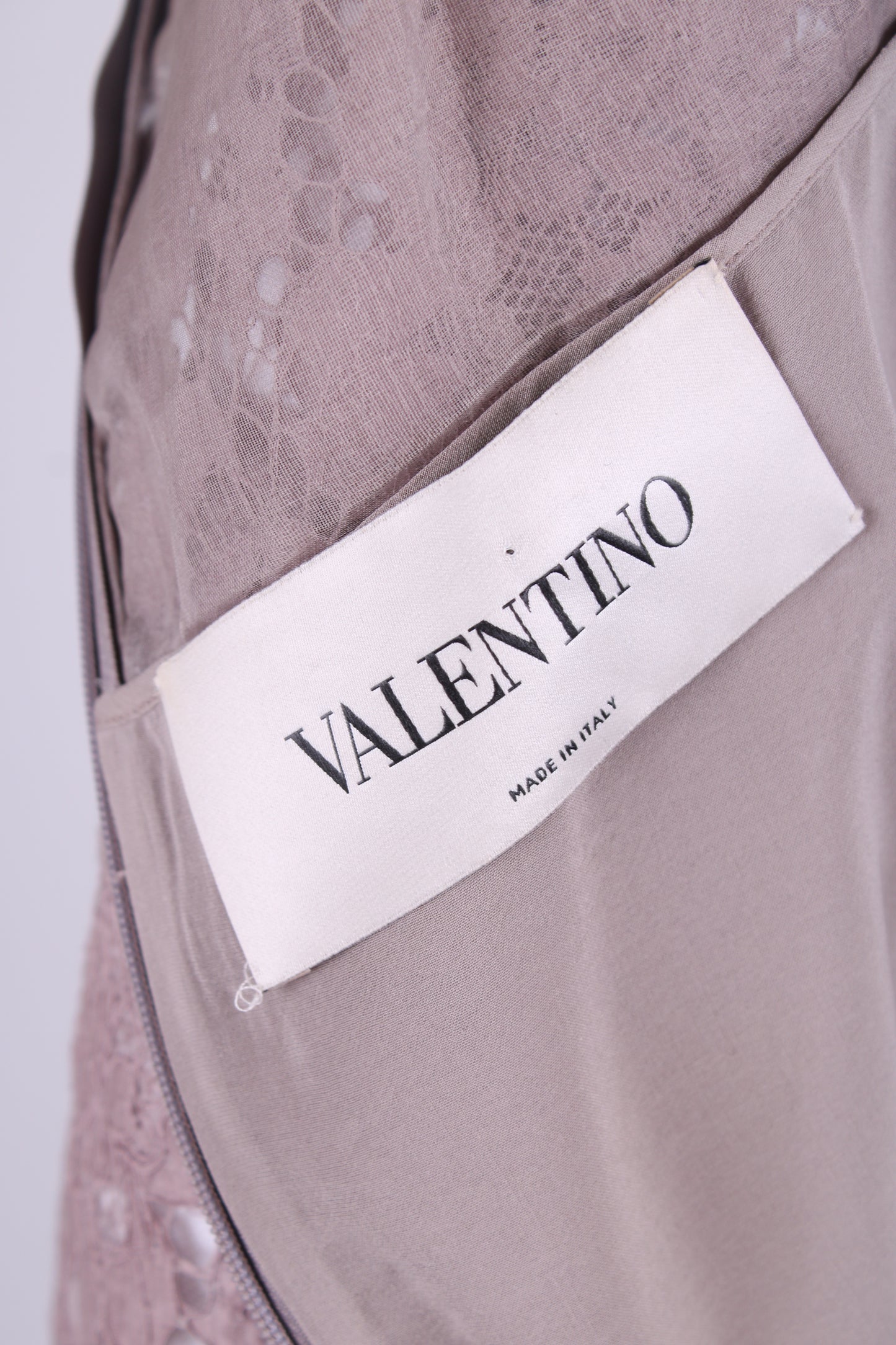Valentino L/S Lace Dress Taupe 10