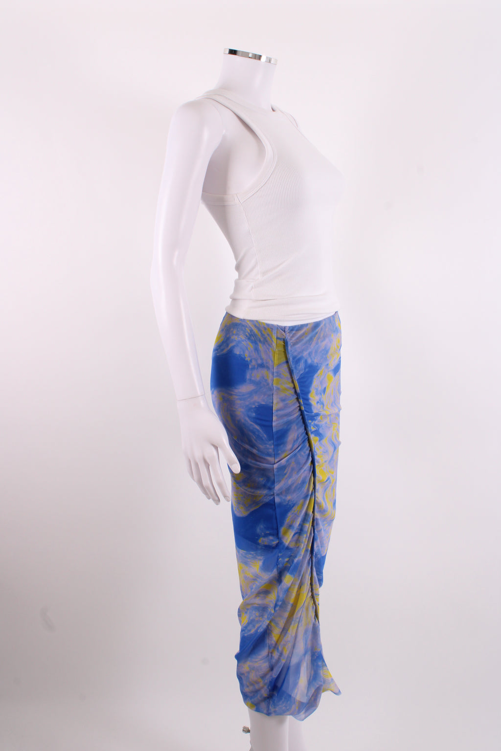 All Saints Tie Dye Mesh Skirt Blue/ Yellow 6
