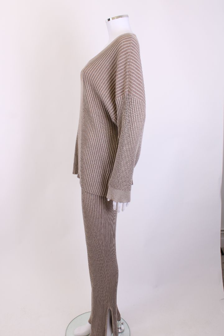 zulu & zephyr Ribbed cord set Taupe S