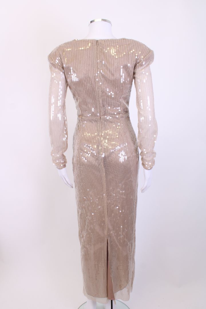 New Arrivals L/S Cut Out Sequin Dress Nude 10