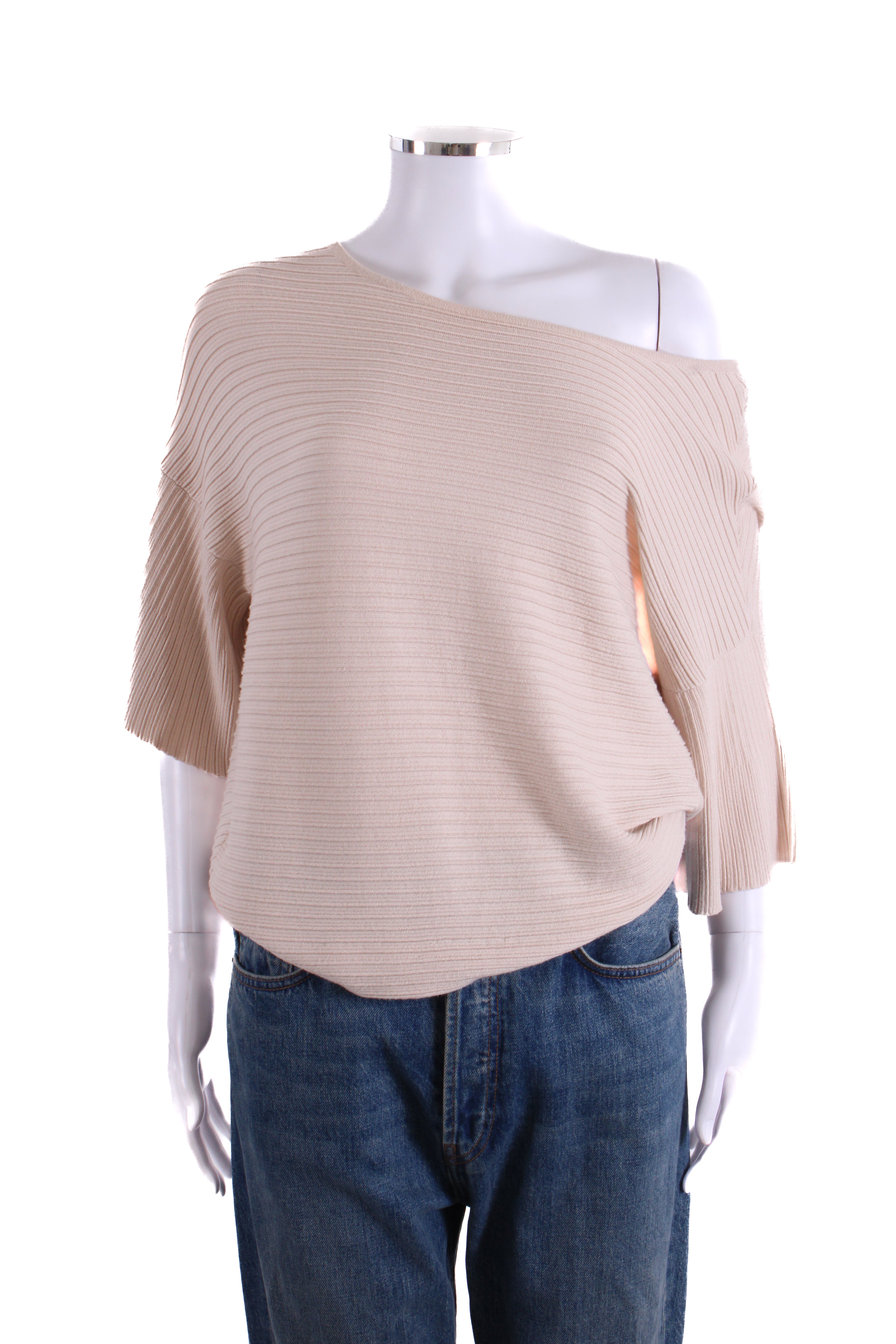 Weekend MaxMara Rib Knit T-shirt Beige M
