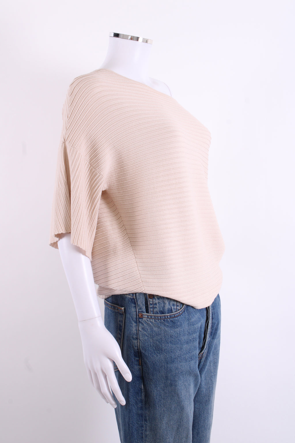 Weekend MaxMara Rib Knit T-shirt Beige M