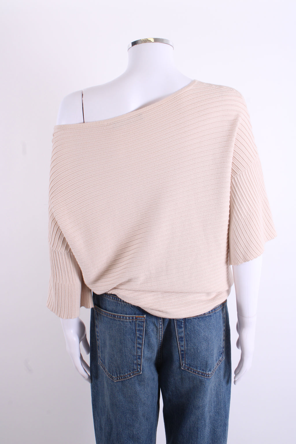 Weekend MaxMara Rib Knit T-shirt Beige M