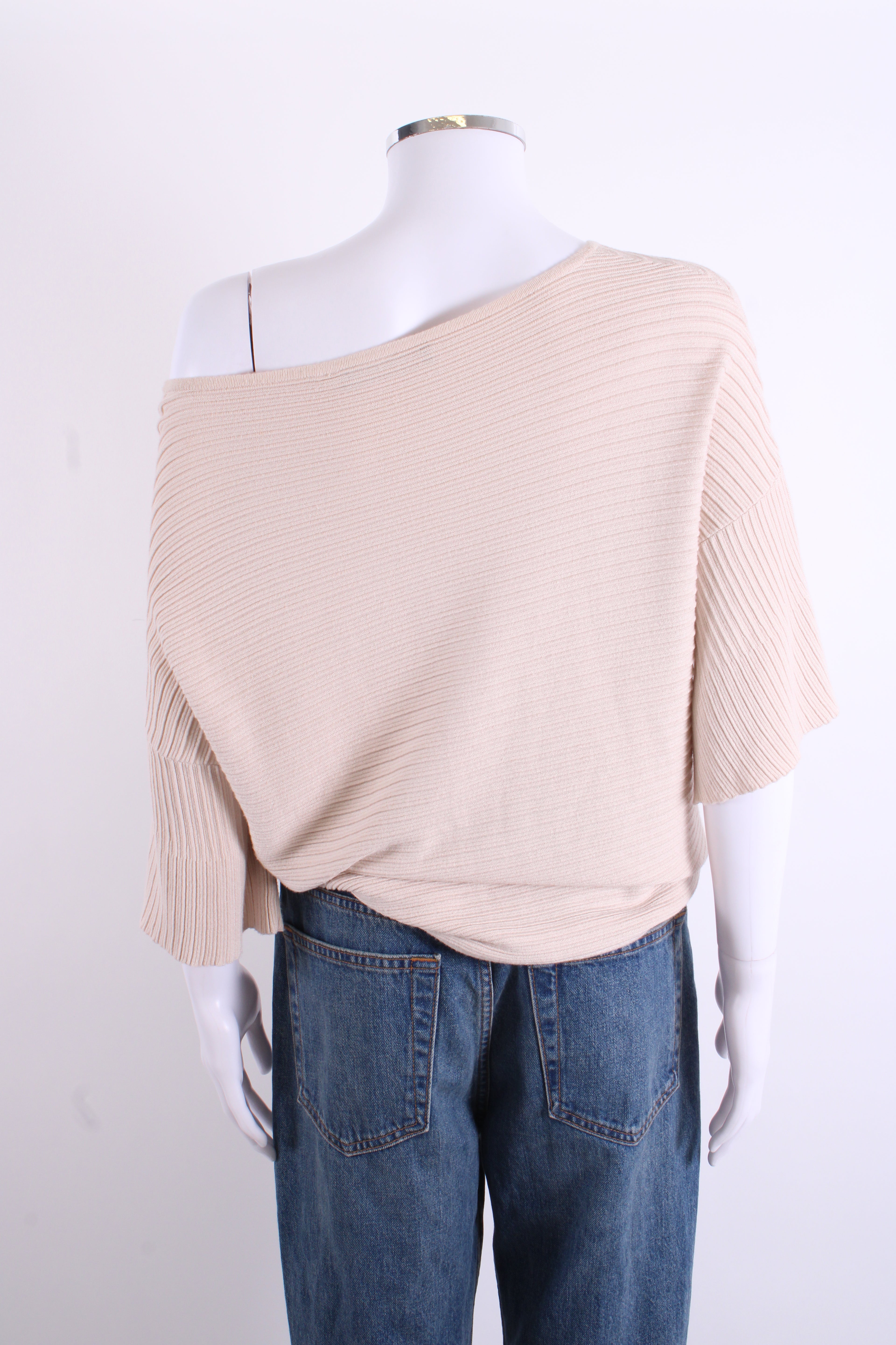 Weekend MaxMara Rib Knit T-shirt Beige M