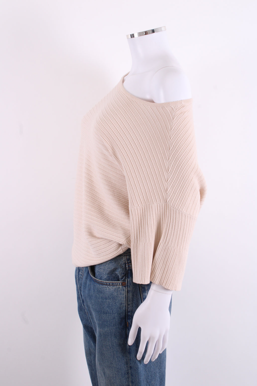 Weekend MaxMara Rib Knit T-shirt Beige M