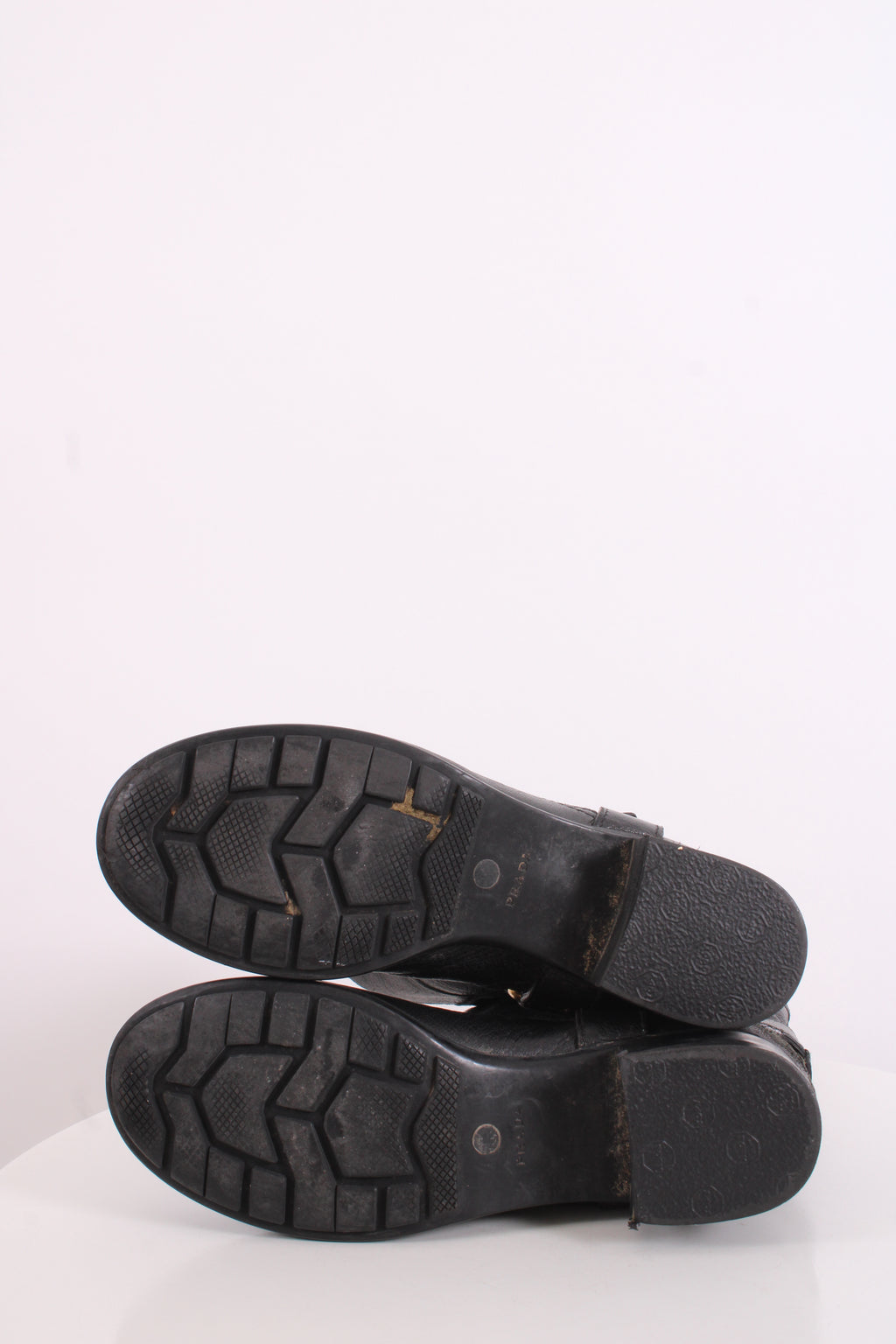 Prada Buckle Moto Boots Black 36