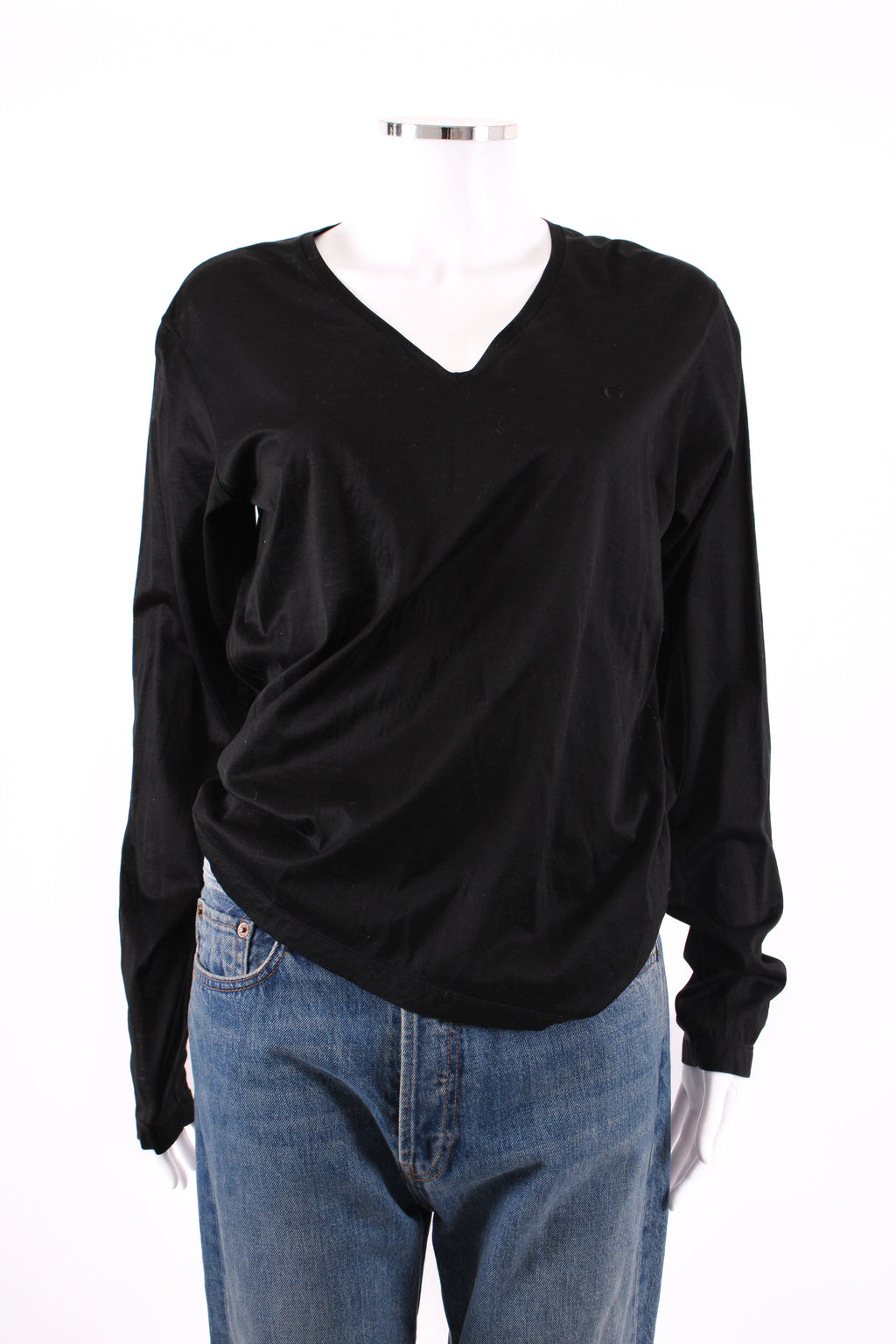 Gucci L/S V Neck Top Black L