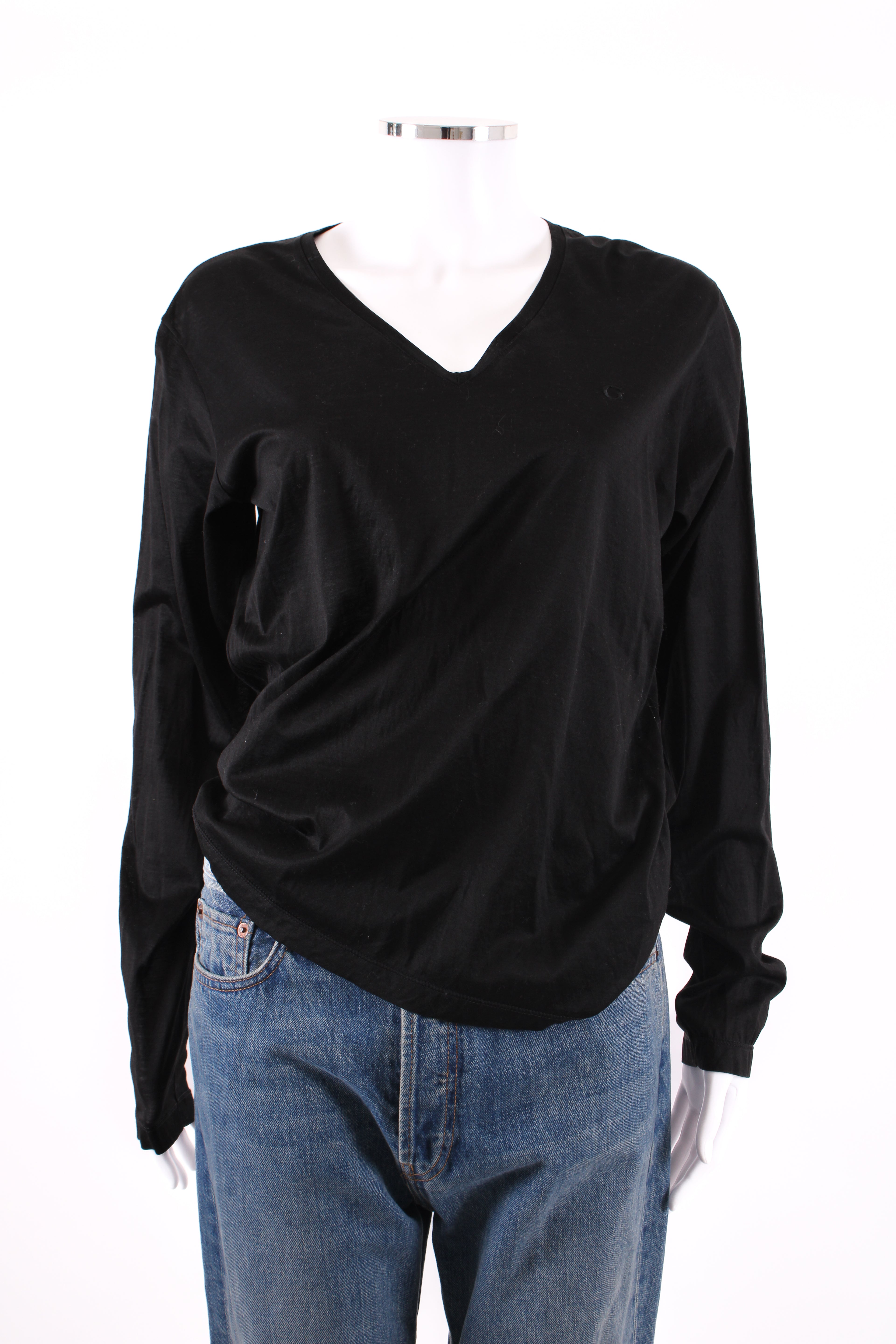 Gucci L/S V Neck Top Black L
