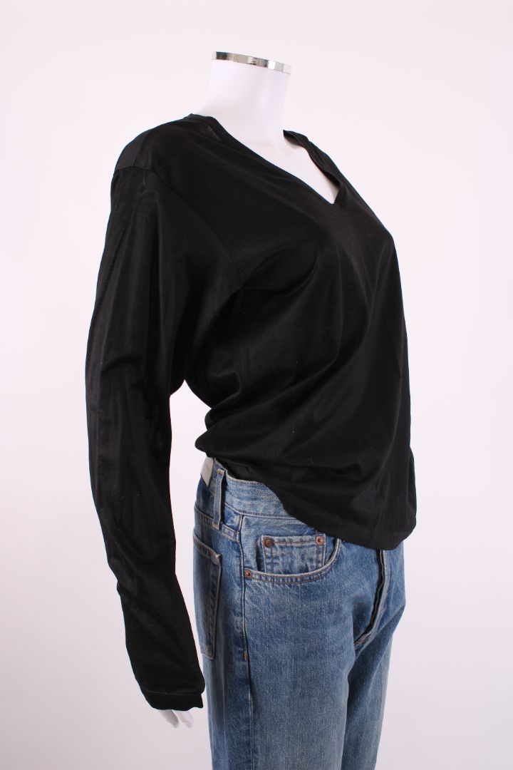 Gucci L/S V Neck Top Black L