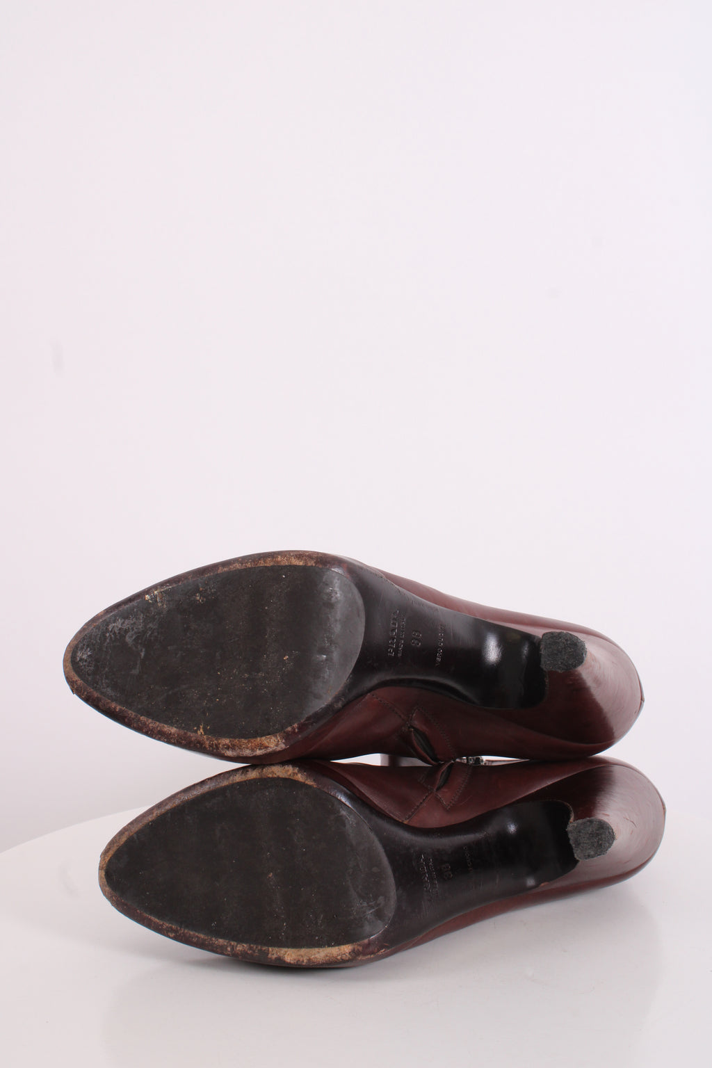 Prada Pointed Toe Ankle Boot Chestnut Brown 38