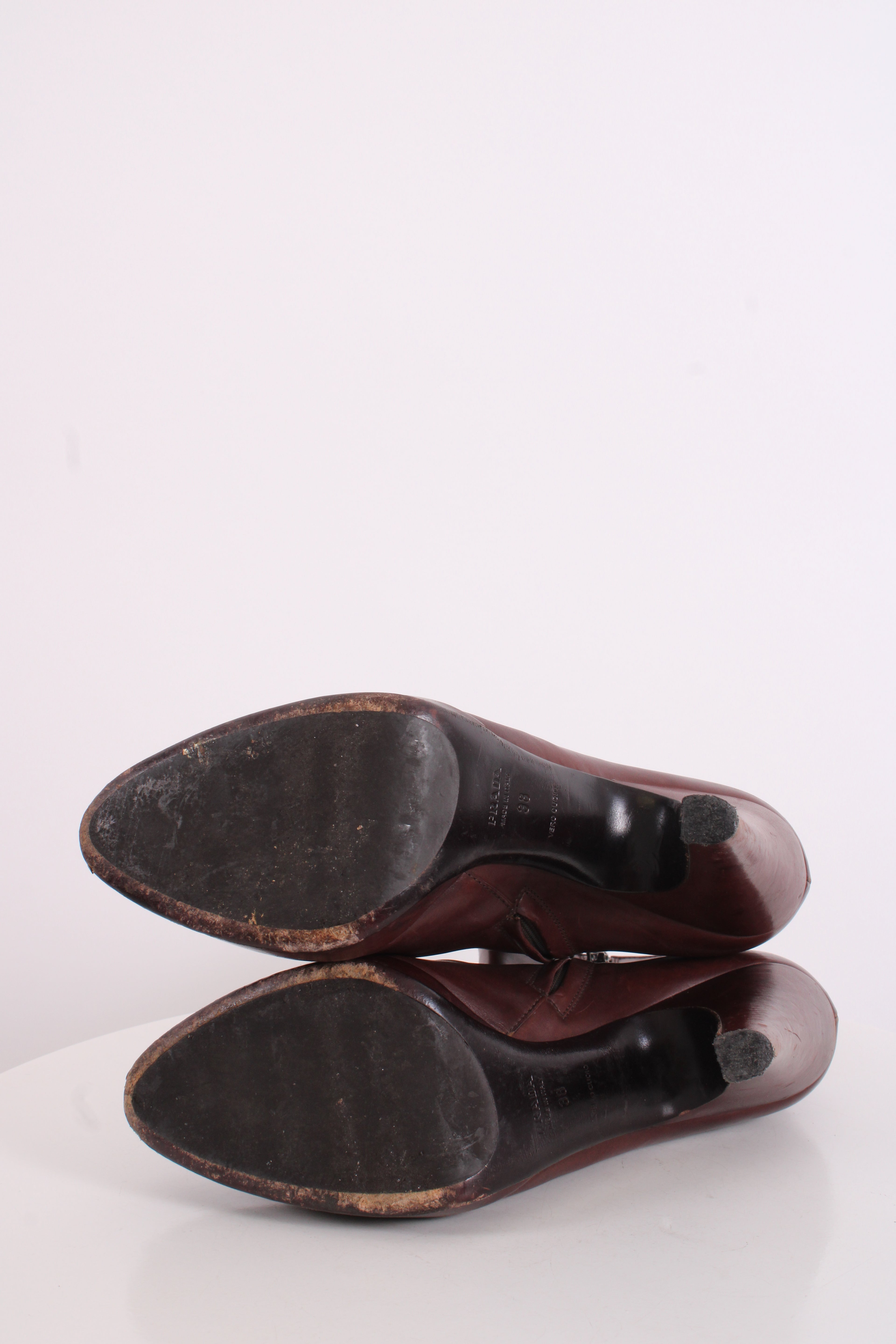 Prada Pointed Toe Ankle Boot Chestnut Brown 38