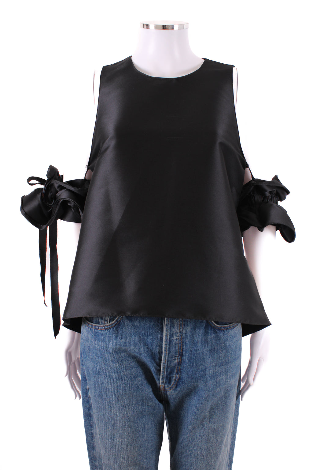 Sachin & Babi S/S Ruffle Shoulder Blouse Black M