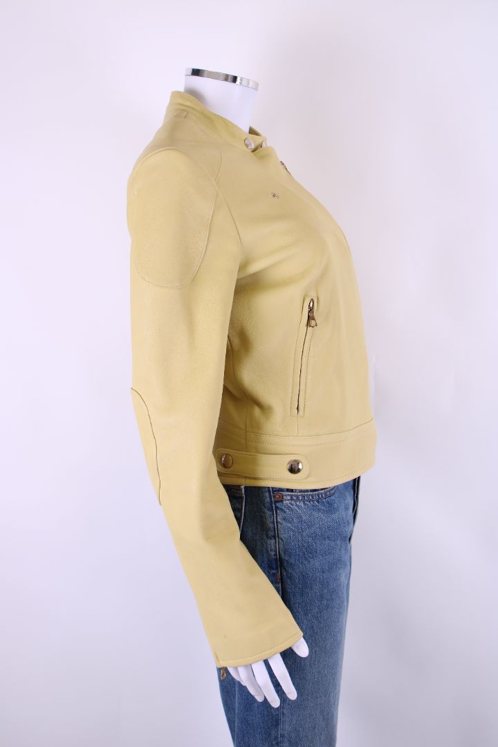 Yves Salomon Leather Jacket Yellow 10