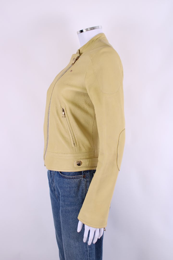 Yves Salomon Leather Jacket Yellow 10