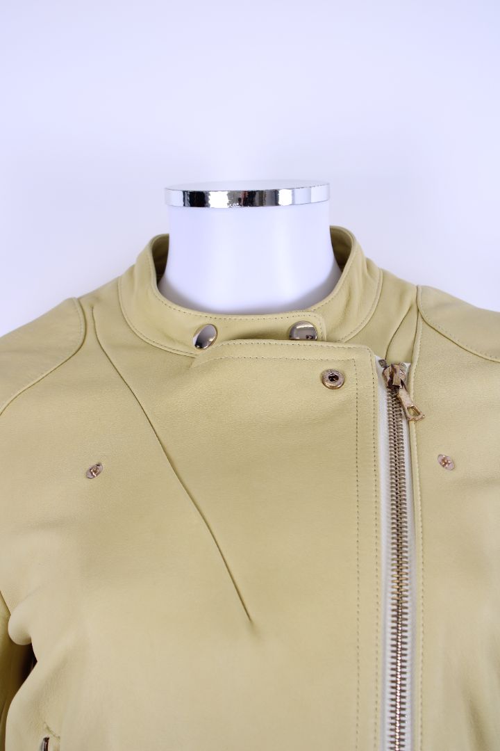 Yves Salomon Leather Jacket Yellow 10