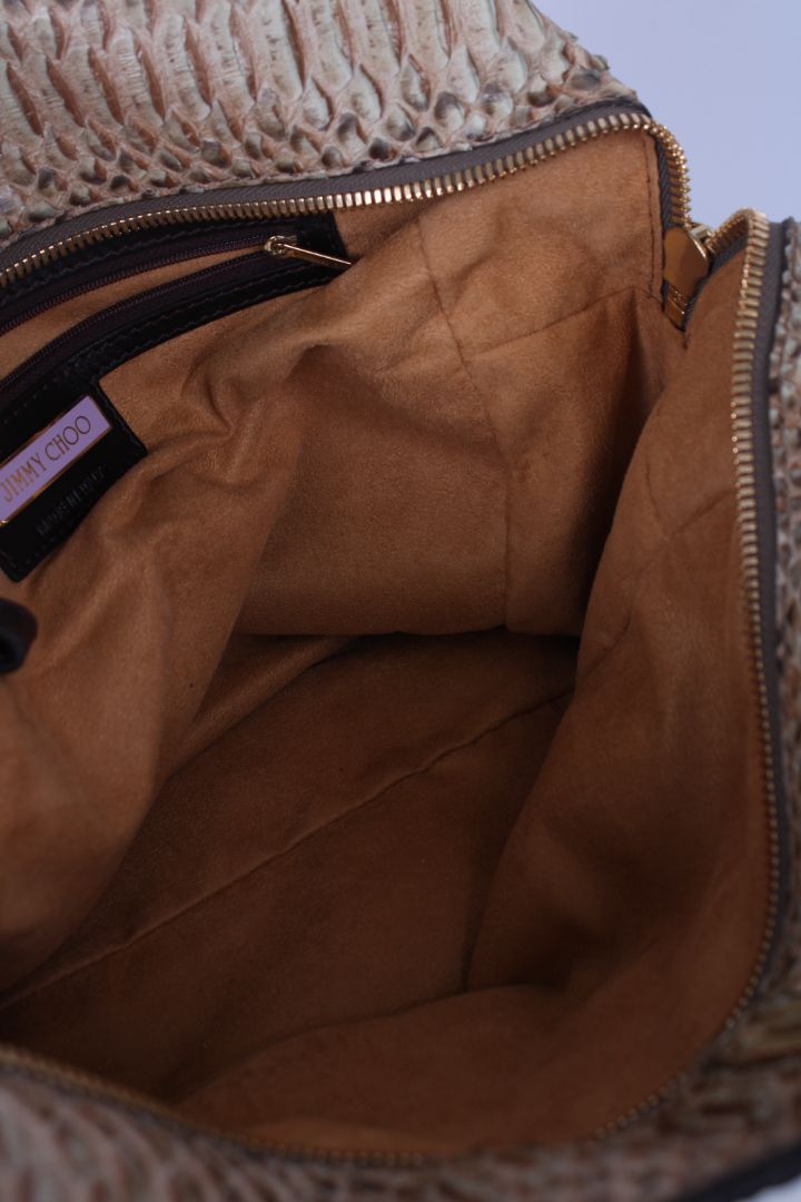Jimmy Choo Python hobo bag Beige