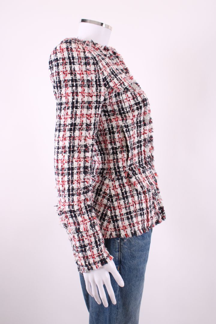 Balmain Tweed Jacket White/ Navy 6