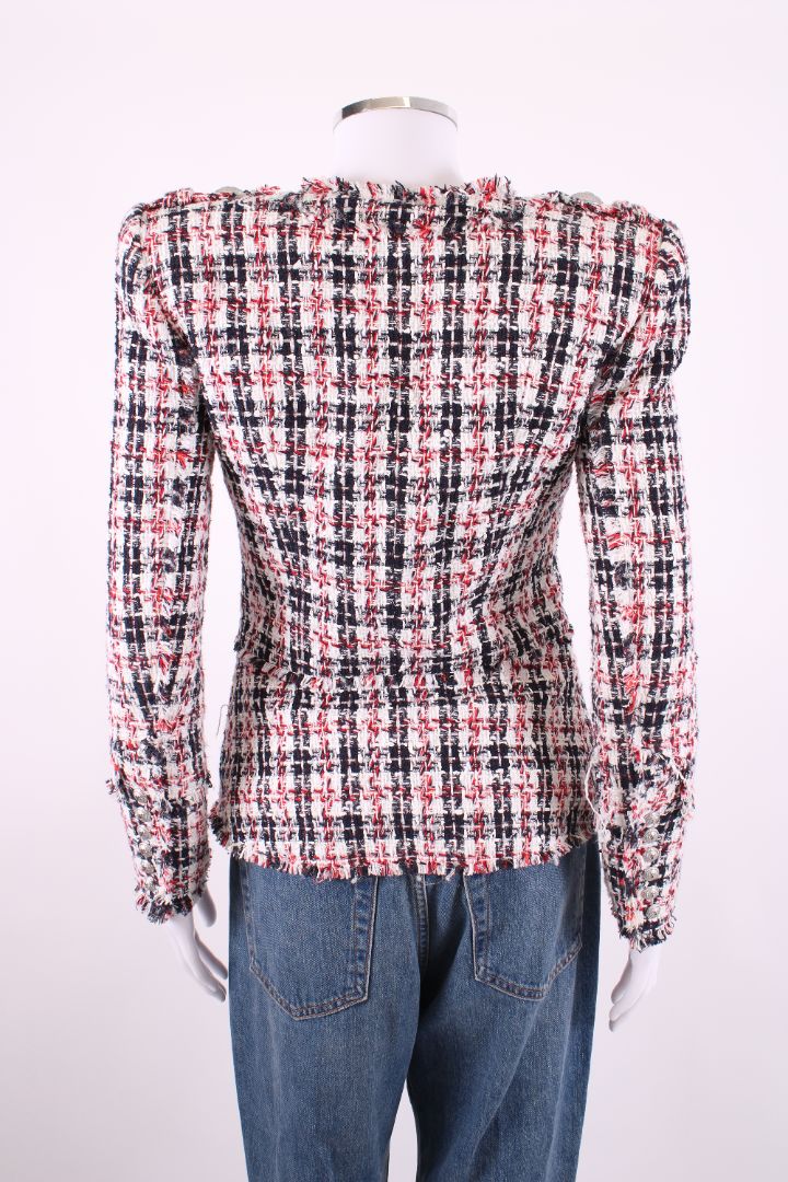 Balmain Tweed Jacket White/ Navy 6