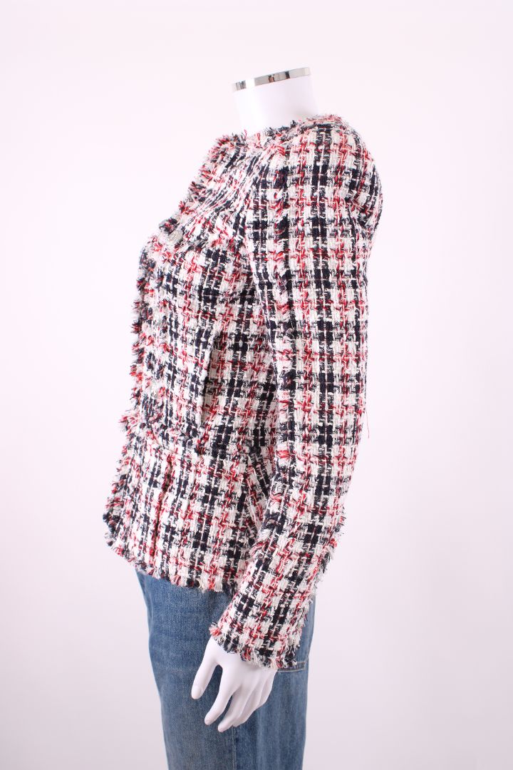 Balmain Tweed Jacket White/ Navy 6