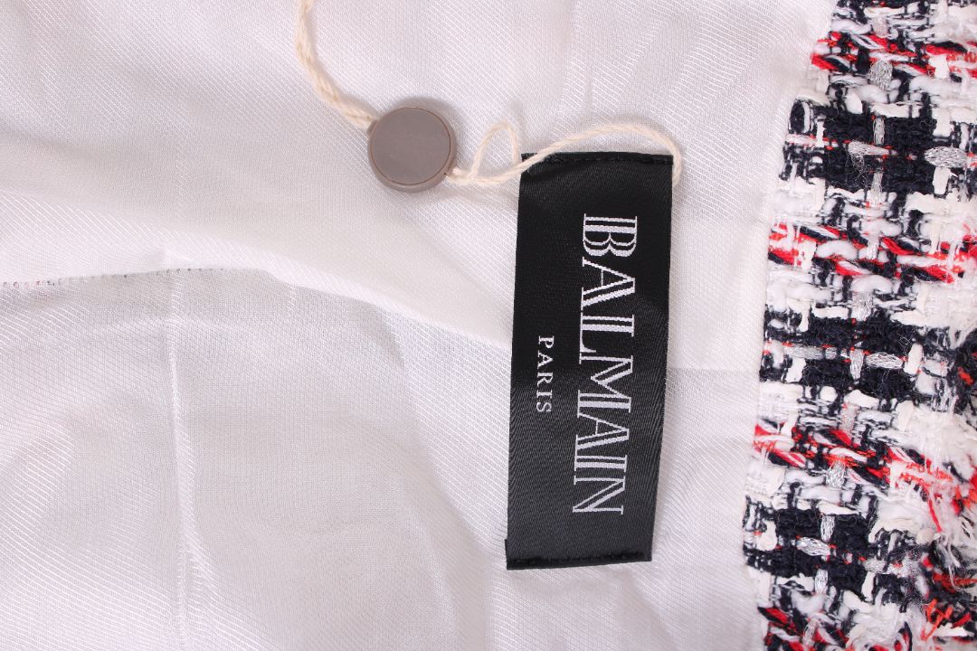 Balmain Tweed Jacket White/ Navy 6