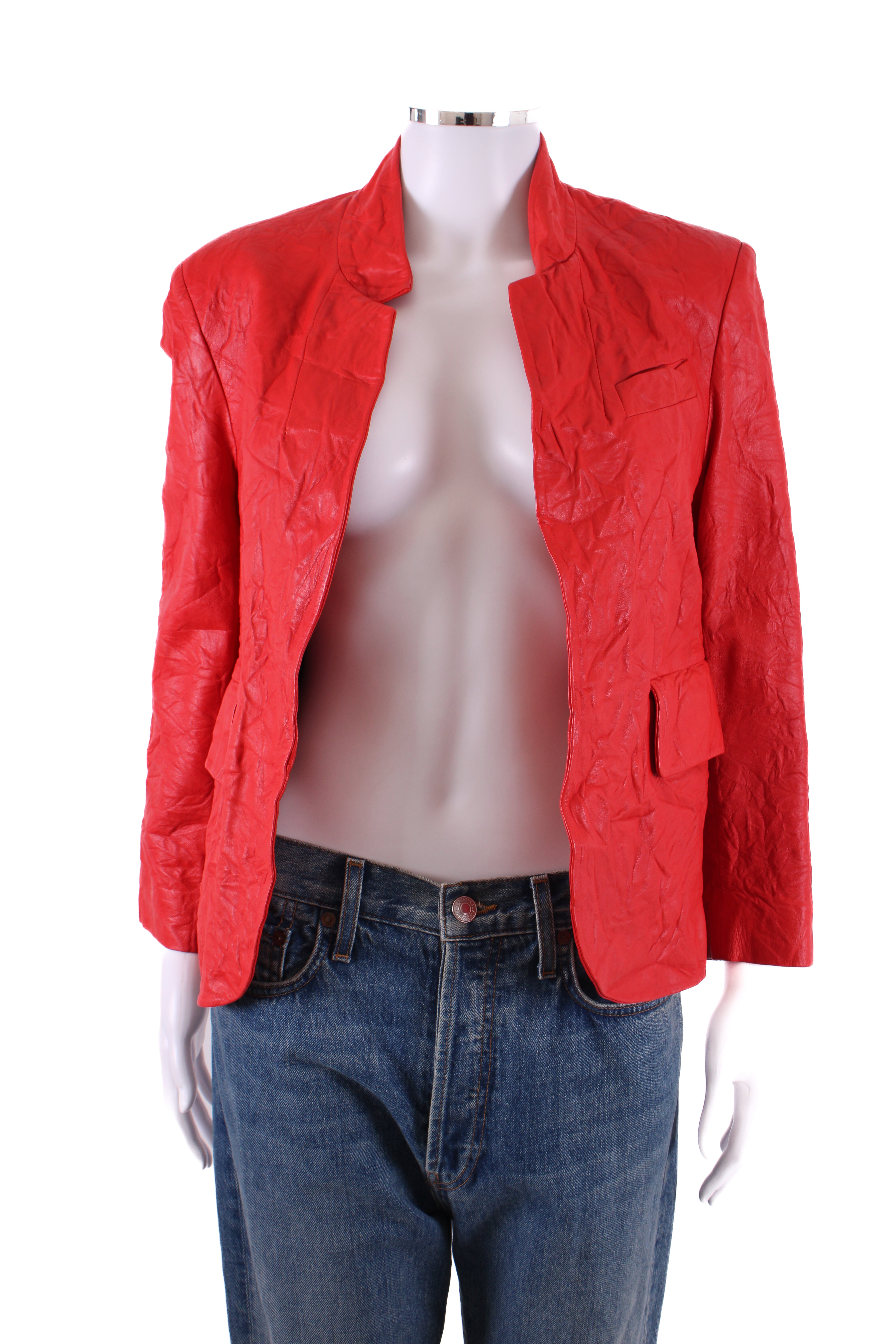 Zadig & Voltaire Leather Jacket Red 10