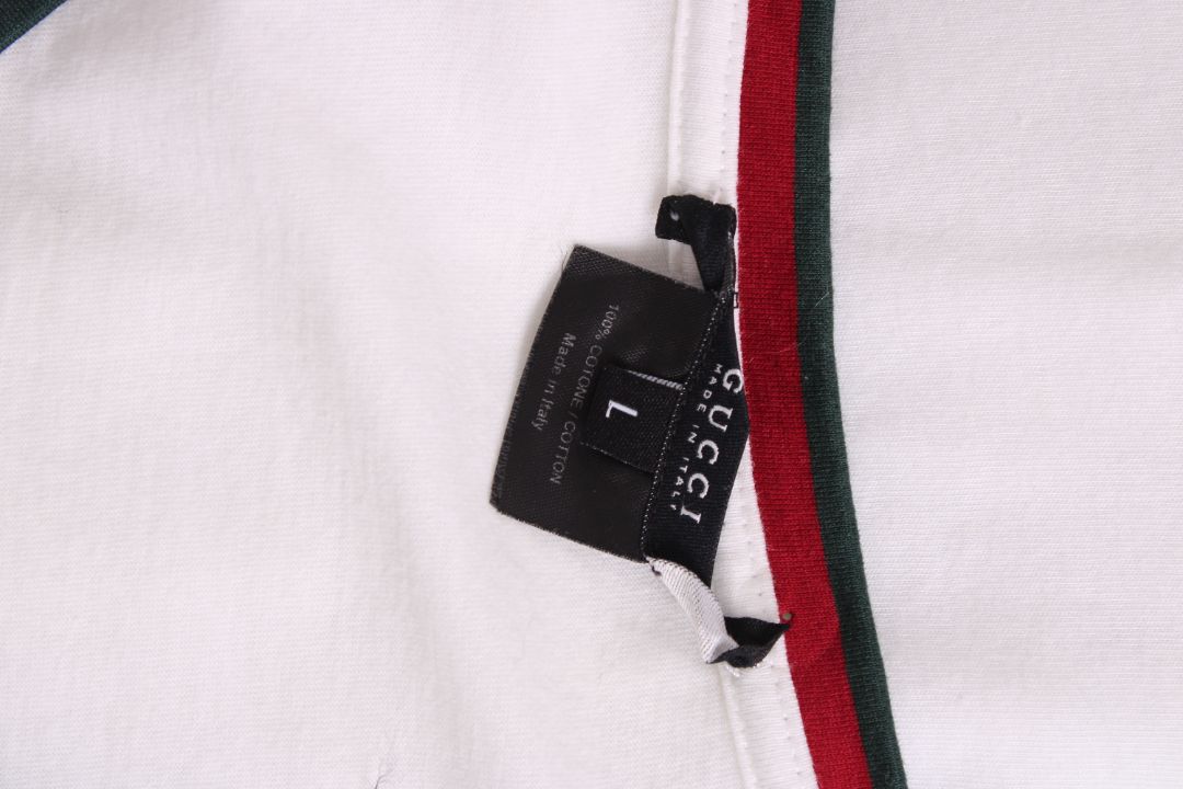 Gucci S/S V Neck Top White/ Green L
