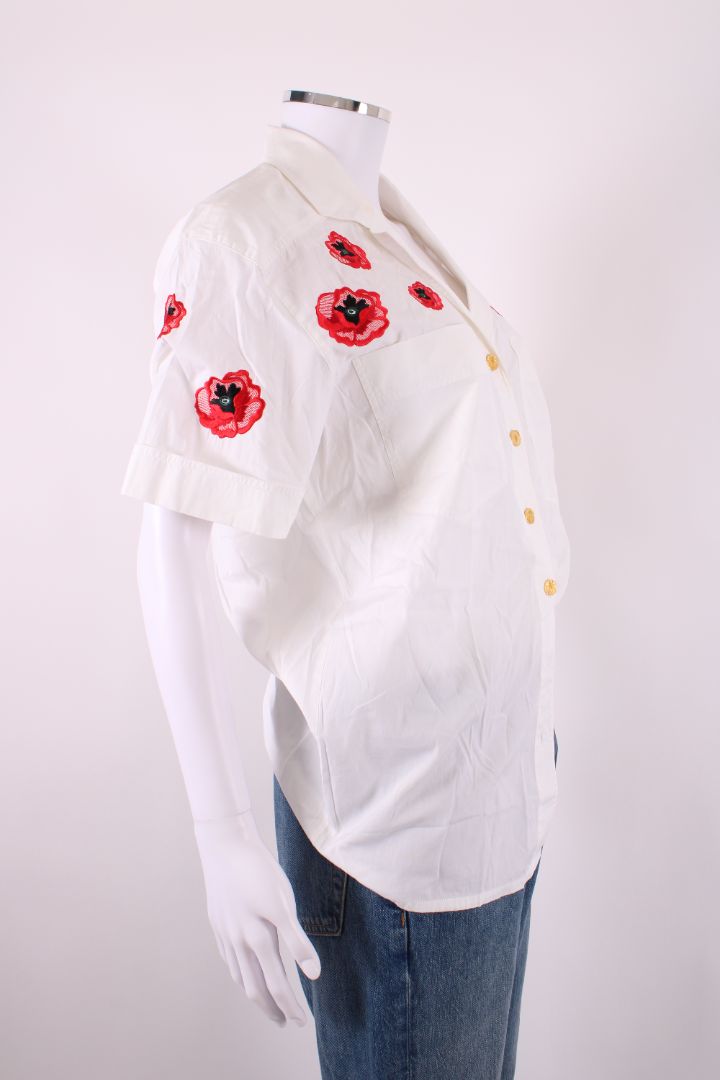 Escada Rose Embroidered Shirt White 38
