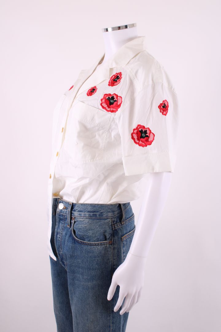 Escada Rose Embroidered Shirt White 38