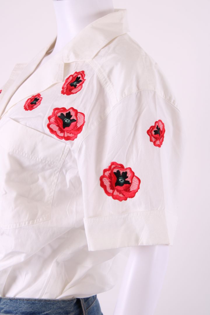 Escada Rose Embroidered Shirt White 38