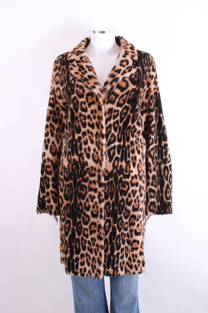 Yves Salomon Lambskin Shearling Coat Leopard Print 8