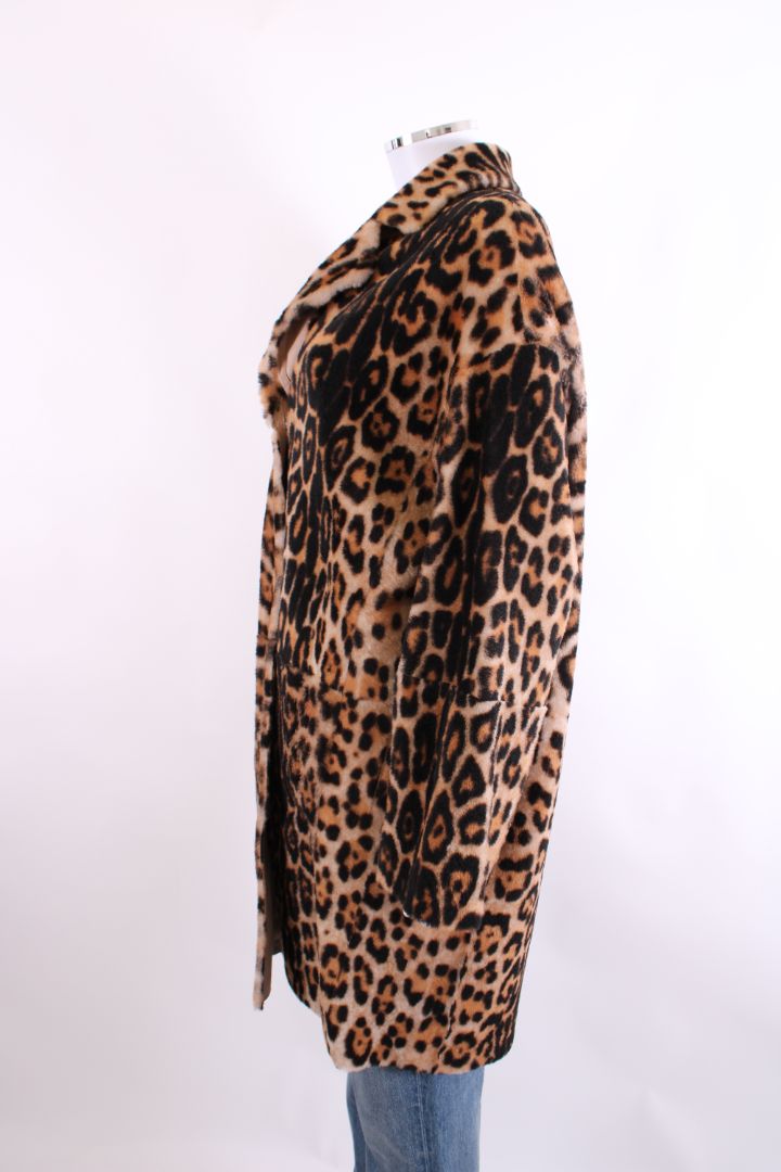 Yves Salomon Lambskin Shearling Coat Leopard Print 8