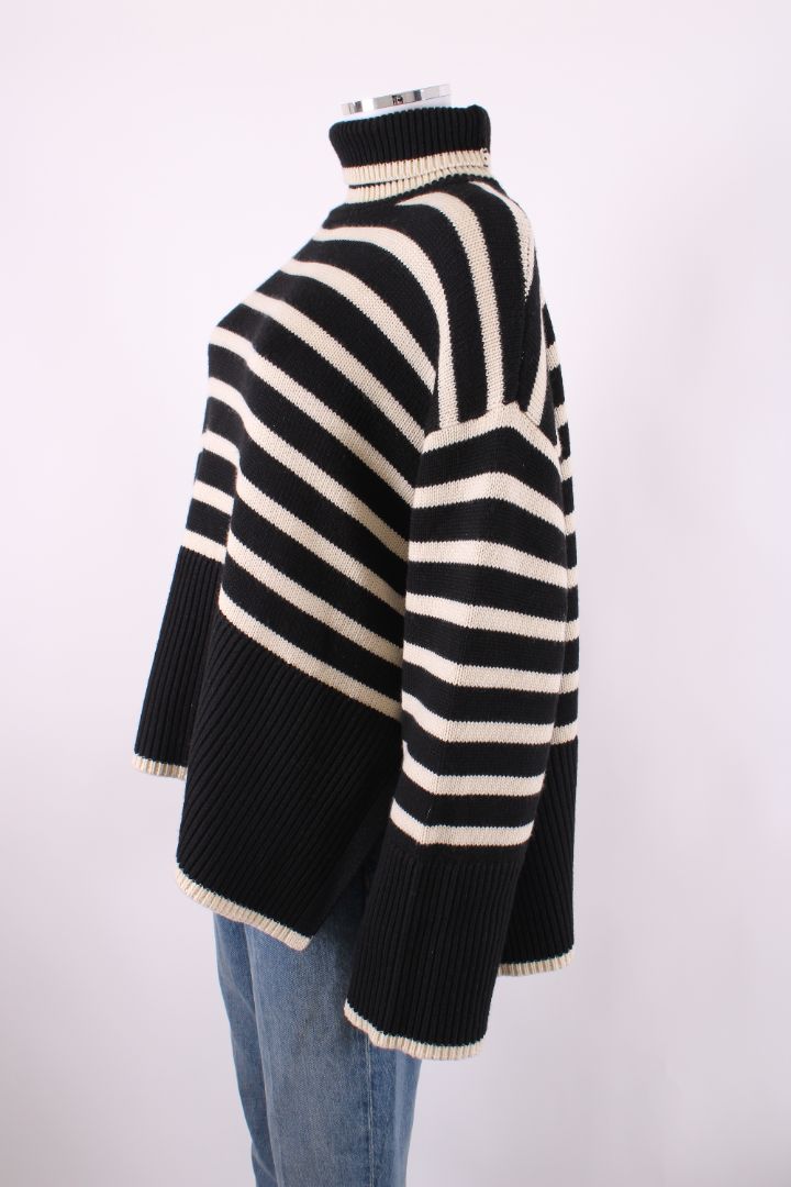 Toteme Signature Stripe Jumper Black/ Cream M